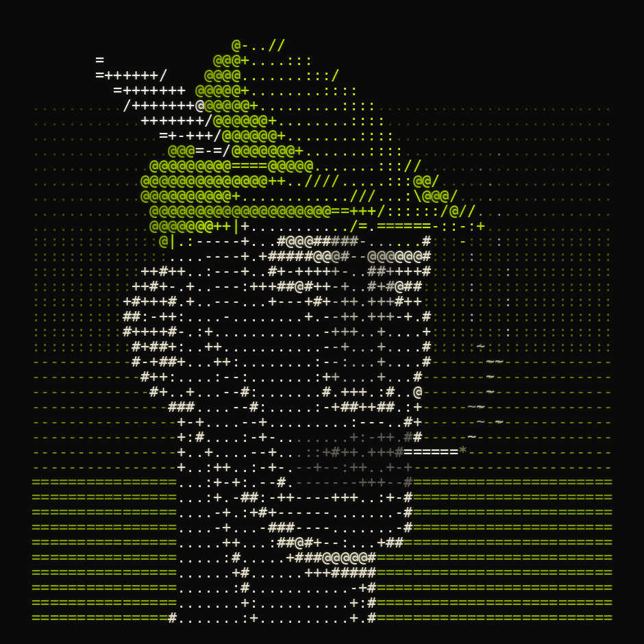 An animated HoodGlyph: a deadpan head made of text characters, blinking and smoking